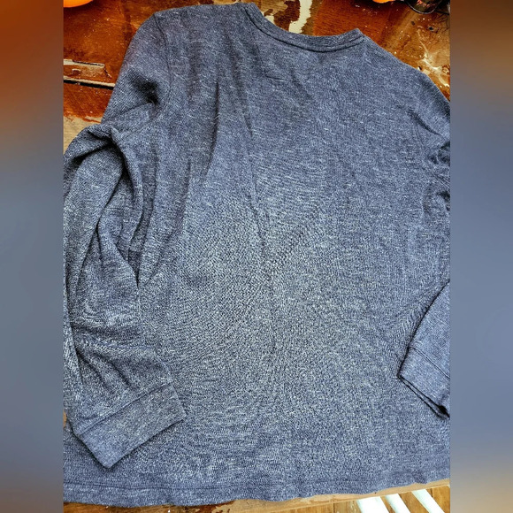 🤴👔 NWOT Men's Long sleeve henly thermal Dark Navy shirt in XL by George - Picture 3 of 10